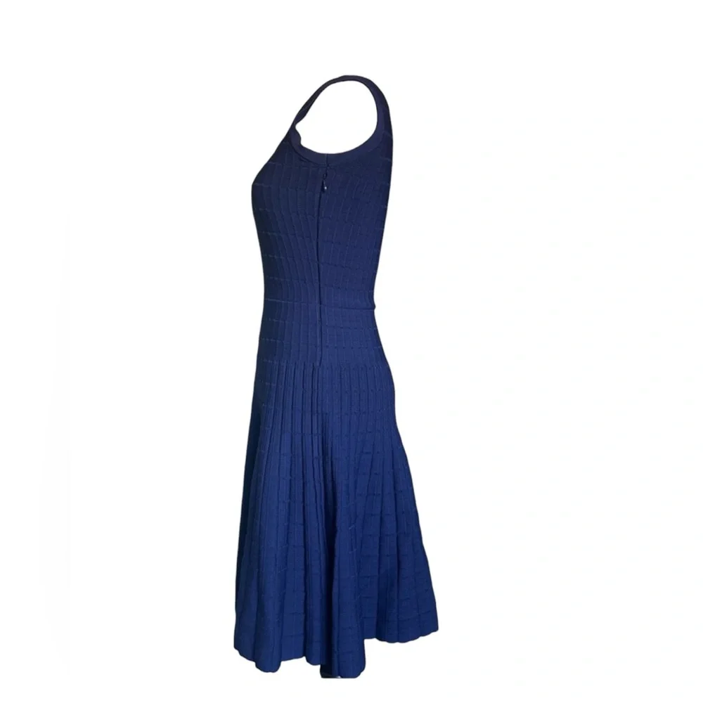 Michael Kors One-Shoulder‎ Knit fit and flare  Skater Dress, Navy Blue Size S